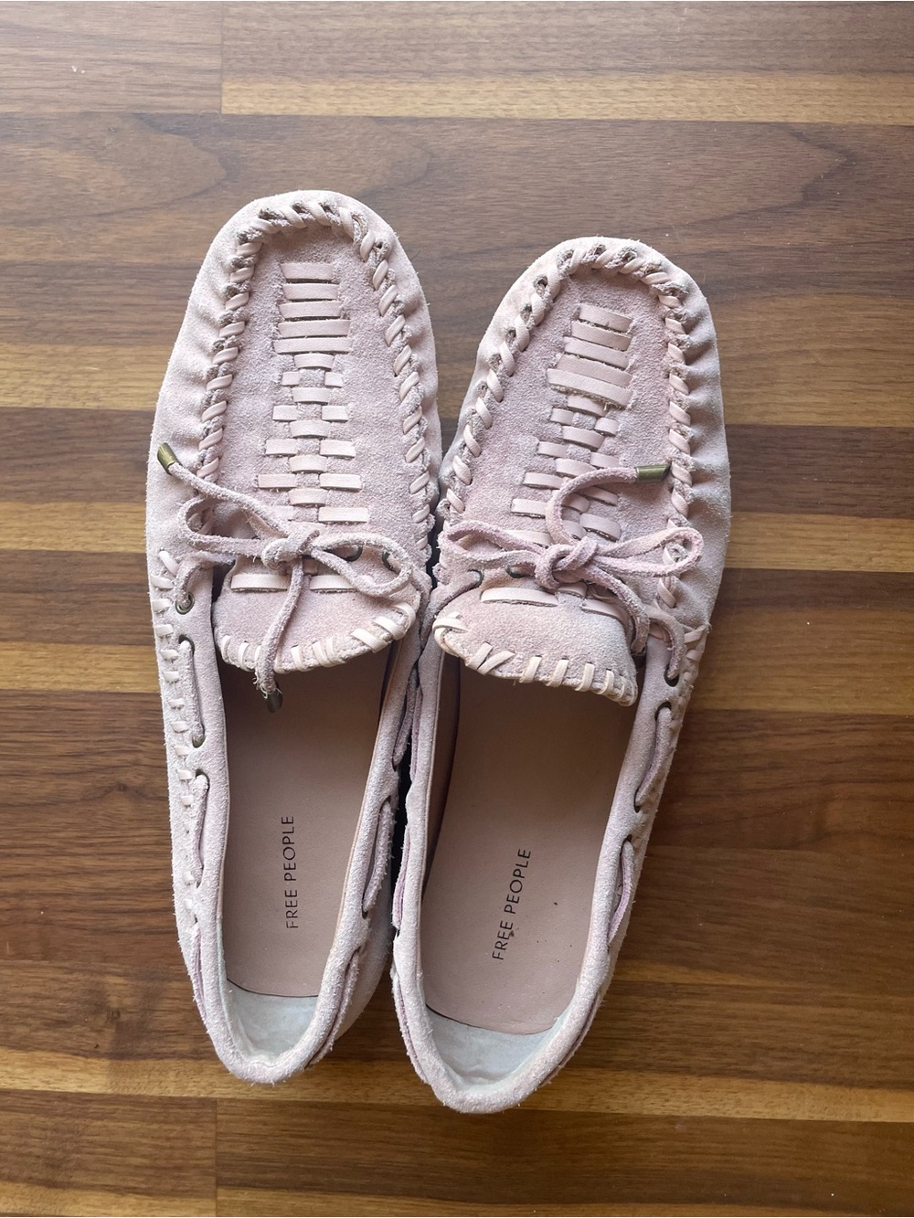 Free People Misty Suede Moccasin Loafer in Blush Pink New Without Tags